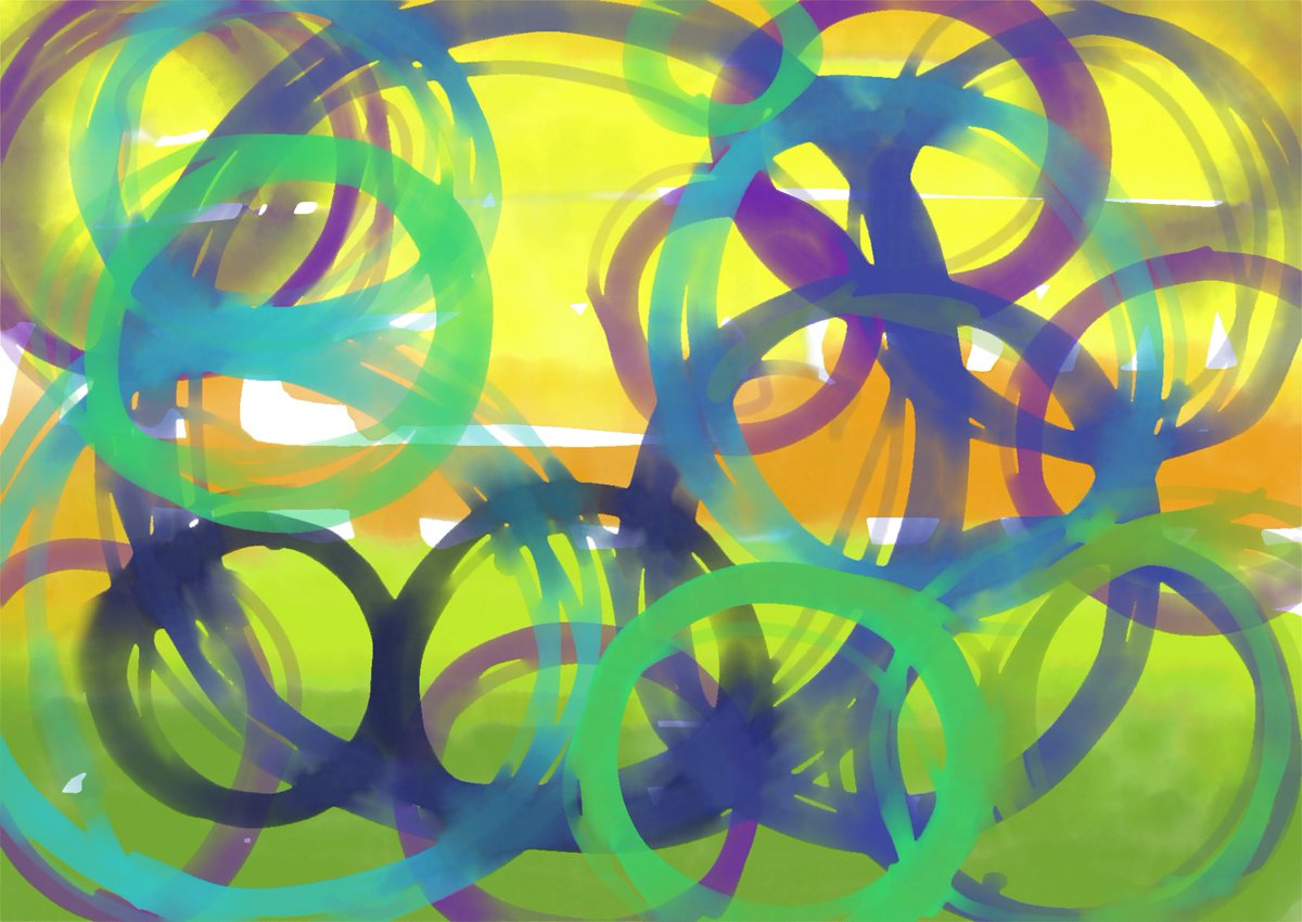 merryspaniel's tweet photo. Day 6 of #digped we did a #VisualDialogues community making session. @daniellynds brought the tunes + things got interwoven + abstracted in the best. possible. ways. https://t.co/9OIBm37pf0