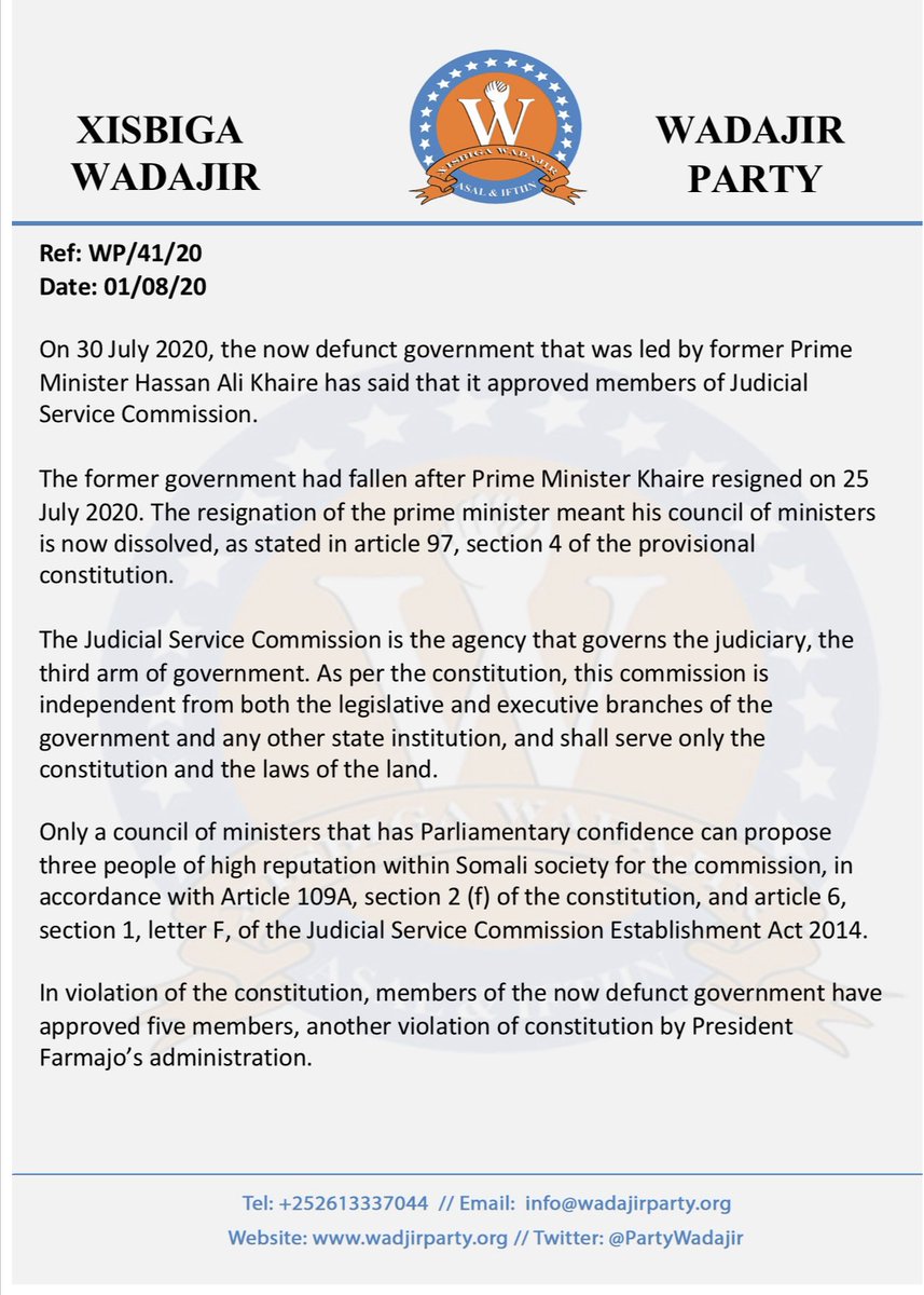 Press statement on the illegitimate appointment of members of the Judicial Service Commission.