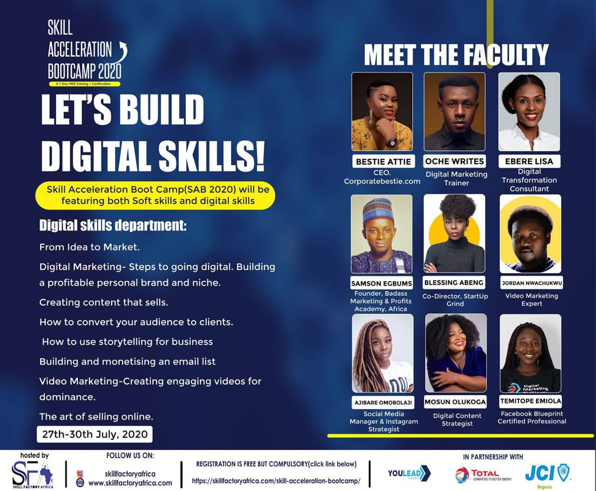 YiranPaul's tweet photo. So happy to have been part of this life-changing #SkillAccelerationBootcamp2020. A very Big thanks to all our hyperOverSABi facilitators, #SkillFactoryAfrica, @VictoriaNwanna, the SABi team. Proud to be a SABiPikin. Honored to be from SABi Nation. Blessed to be a SABibreed. https://t.co/DUc3seqCId