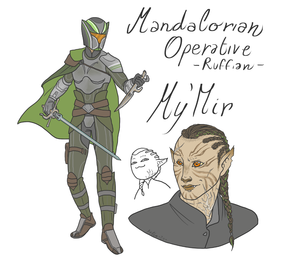 WaywardBeat's tweet photo. It's time to post my mandalorian too, here's My'Mir, they're a cathar #swoc #swdnd #starwarsoc #mandalorianoc https://t.co/EHSr24Qhwa