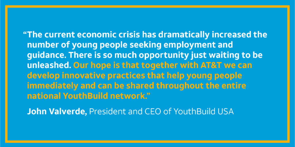We're collaborating with @YouthBuildUSA to inspire programs nationwide to create innovative approaches to connect justice-involved youth with meaningful employment. go.att.com/EconOpp