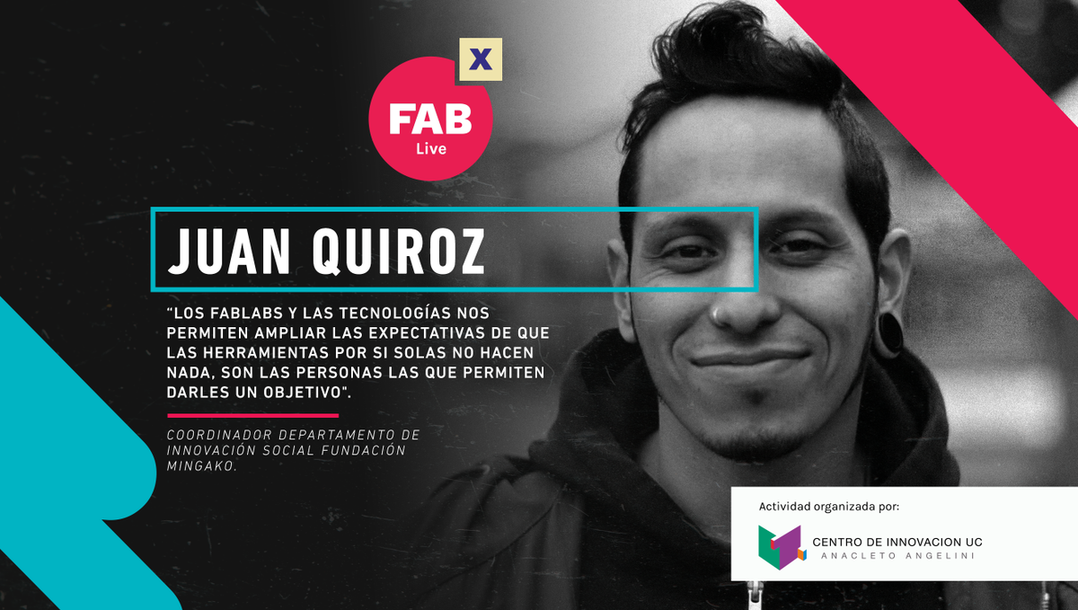 Por último, Juan Quiroz, Coordinador del Departamento de Innovación Social de <a href="/FMingako/">Fundación Mingako</a>, nos presentó el trabajo que han realizado con los #FabLabs en temas de sustentabilidad, además destacó el valor intelectual de las personas que manejan las tecnologías de los laboratorios.