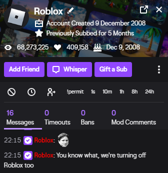 Jackeryz On Twitter Roblox Have Confirmed In My Twitch Chat That They Are Closing Down - how to whisper in roblox chat