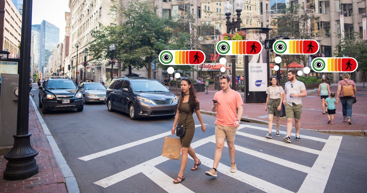 perceptive_auto's tweet photo. Automated cars need to have a sufficiently rich picture of the world, including what pedestrians are likely to do. By providing unprecedented levels of understanding of human intent, our AI allows self-driving cars to better understand pedestrians’ state of mind. #selfdriving https://t.co/9RWXkRJLFw