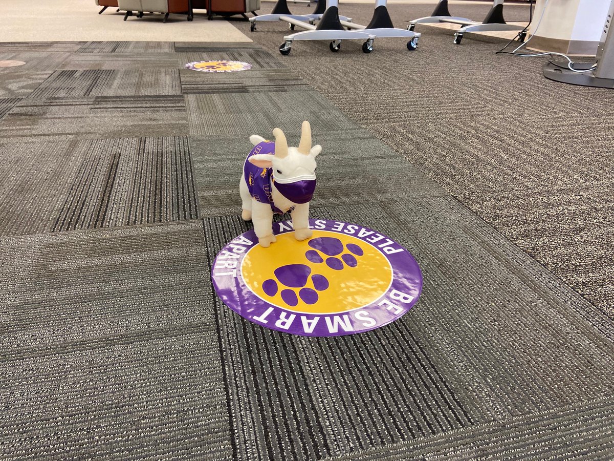 RodLibrary's tweet photo. @UNI_Alumni @northerniowa @UNI_bookstore We think #Billythelibrarykid does a fine job of sporting his UNI masks. https://t.co/30oxHV2Ku5