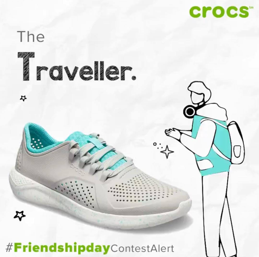 notyourstash_'s tweet photo. @CrocsIndia The Traveller shoes suits my bestie @hey_its_sim because she loves to travel and She's the yin to the gang she wont get tired a true wanderlust ♥️💯 So I want to add one more pair of shoes so that she can travel comfortably with @CrocsIndia 👟
(Lite Ride Pacer)
#CrocsContest https://t.co/ScEdxoETA2