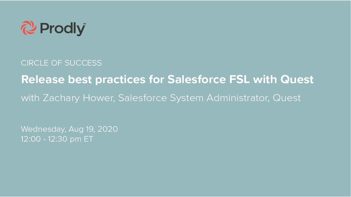 ProdlyHQ's tweet photo. In our next #circleofsuccess @Quest shares release best practices for #FieldServiceLighting.

📅   8/19, 12 pm ET
🖥 https://t.co/dR6eQairBz https://t.co/aioW30t2Ms