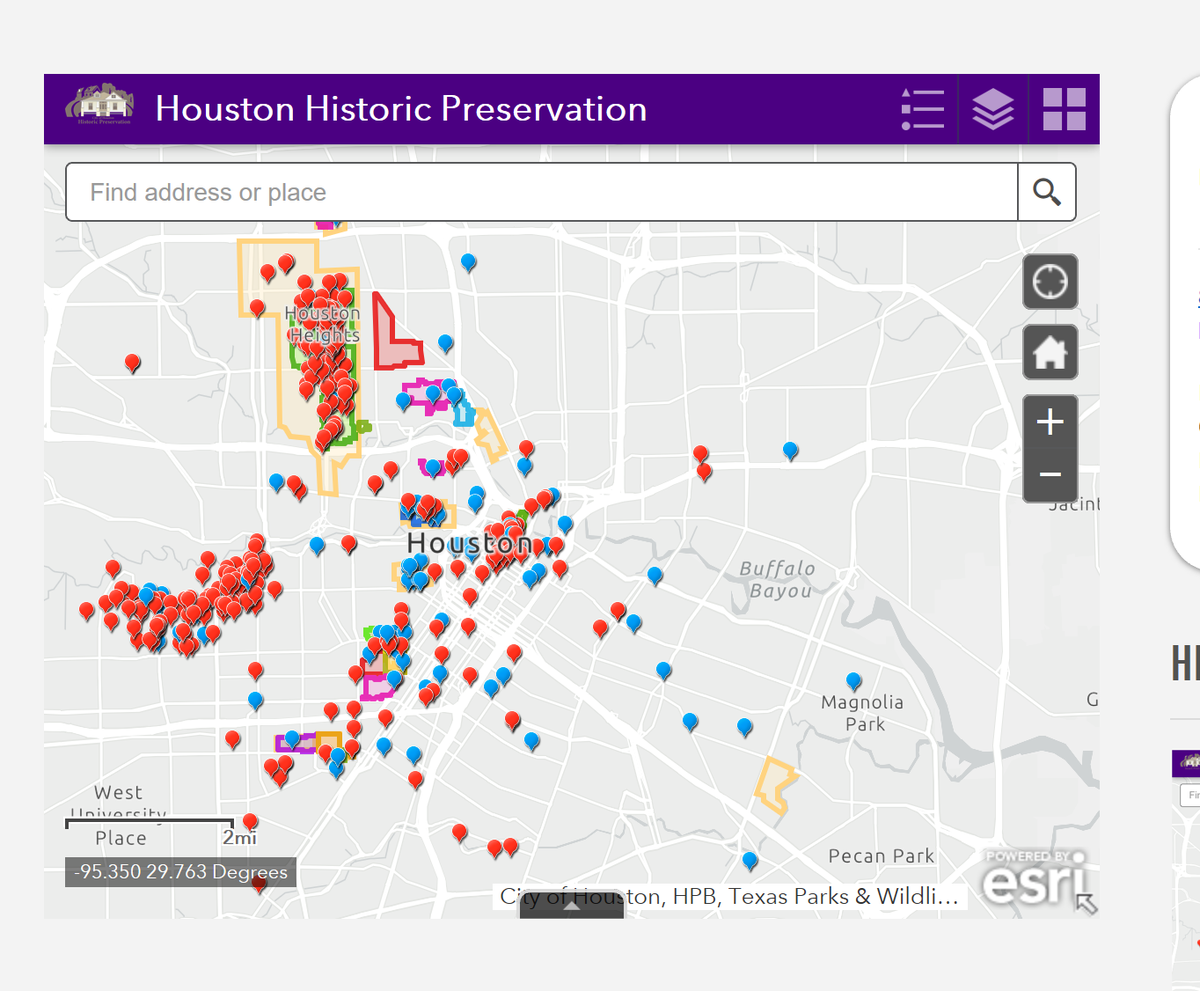 HoustonPlanning's tweet photo. #FunFactFriday: Wonder if you live in a historic district or a landmark building? Enter your address into this interactive, user-friendly map developed by the Historic Preservation Office and GIS team. #HistoricHouston #HistoricPreservation https://t.co/ZGLhZf3CzI https://t.co/ZuV8fHbWqo