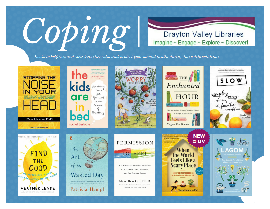DraytonVLibrary's tweet photo. Feeling anxious?... Check out these calming reads available with your library card! #dvlibrary https://t.co/M1ucImhi3o https://t.co/bVuT37G0Vr