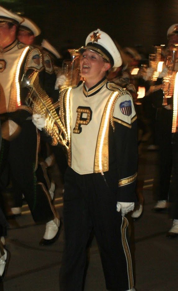PurdueTPTs's tweet photo. 17 days! Cassie McKee is next up to bring hype up for band camp! Cassie marched from 2015-2019 (SL for ‘17/‘18 seasons) and majored in Civil Enginerring during her time at Purdue. Her fav band camp memory was being part of that Big 10 Band sound for the first time (its good) 🎺 https://t.co/KbvxdSBxMx