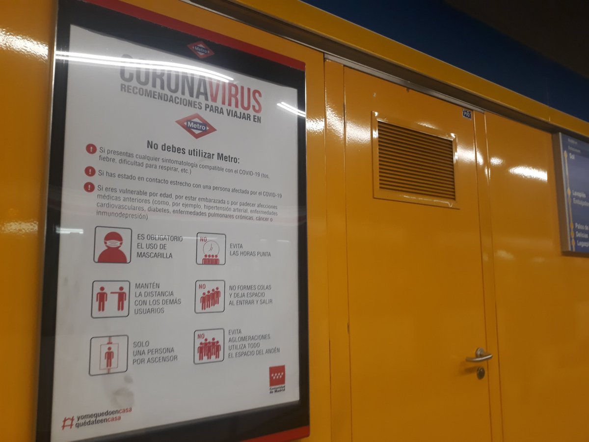Reservoirdollo's tweet photo. No debes de coger el metro por ser de riesgo. Pero, no haceis legislación para q durante la pandemia los de riesgo teletrabajemos. Teletrabajo es medida de seguir trabajando y de forma segura @patxilopez @sanchezcastejon @cayetanaAT @Macarena_Olona @AlmeidaPP_ @jlsteeg https://t.co/Ye3Vldm0Ah