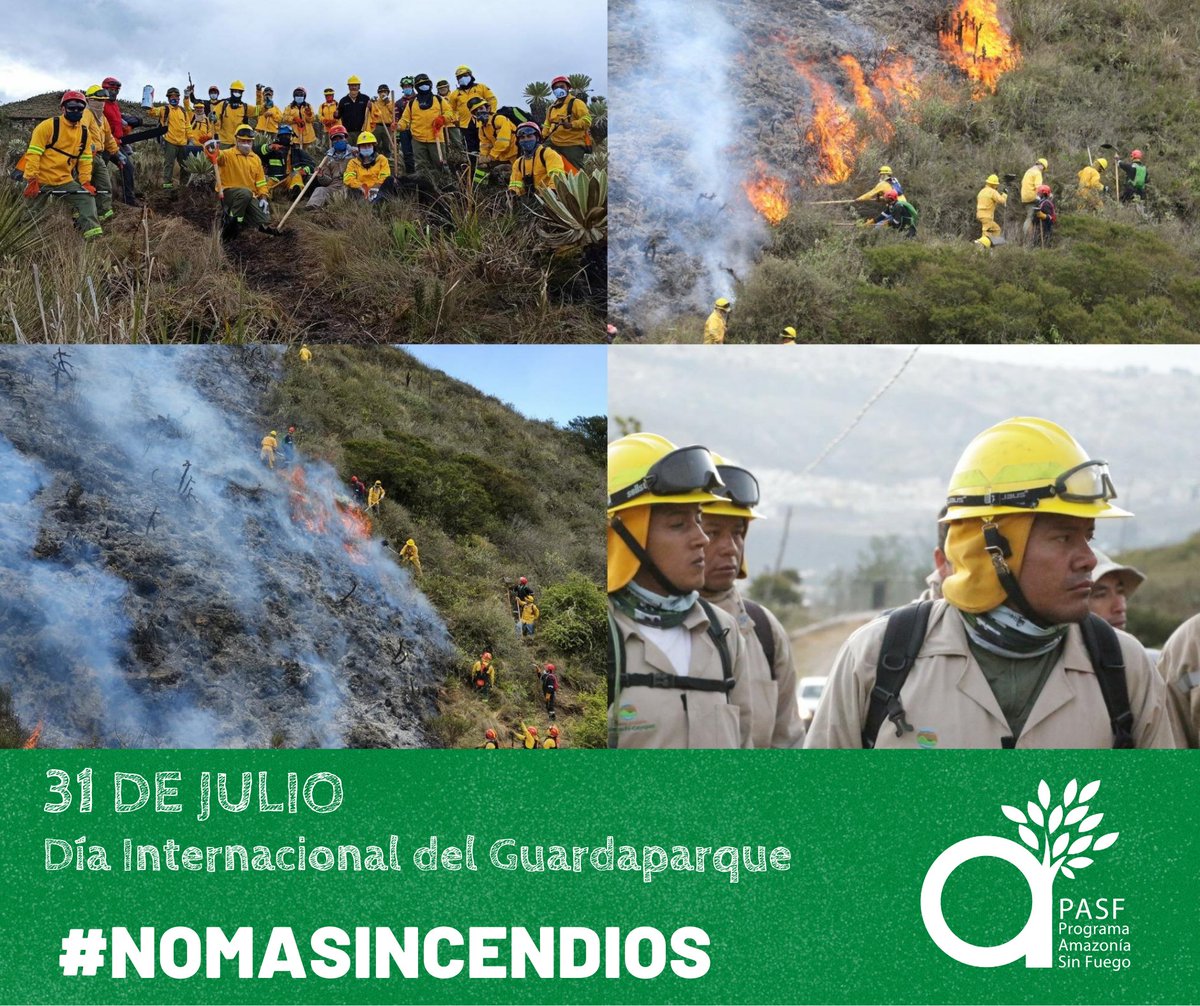 PASFecuador's tweet photo. Hoy 31 de Julio en el Día Internacional de los Guardaparques, queremos enviar un saludo fraterno a aquellos hombres y mujeres en el mundo, que dedican su vida por la protección y conservación del patrimonio natural. Hoy todos somos #Guardaparques #NoMásIncendios #somospasf https://t.co/U4qXuHGrtN