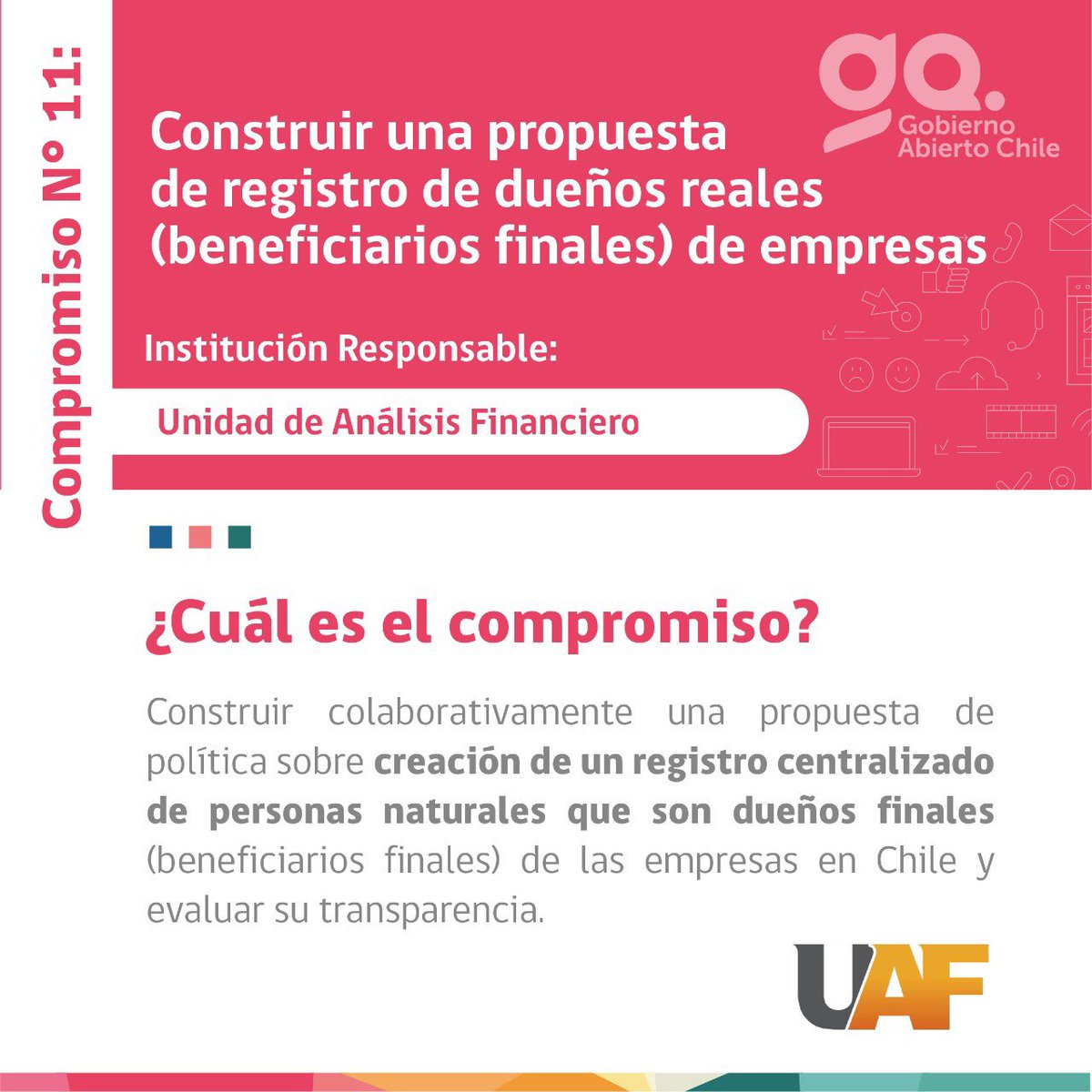 GobAbiertoCL's tweet photo. ☝️El compromiso está enfocado en fortalecer la transparencia de las transacciones 🔎🔁que se realizan en el mercado público, promoviendo mayor probidad y control 👁del gasto público junto con la prevención de delitos. #gobiernoabierto #ogpchile #opengov https://t.co/iHgdlV0SYL