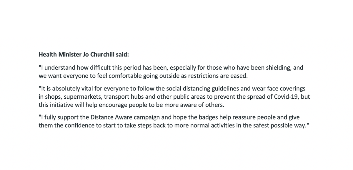 iliff_helen's tweet photo. Thanks you @Jochurchill4 @DHSCgovuk for kindly providing the following statement of support for the #DistanceAware initiative #politeprompts #pleasekeepyourdistance https://t.co/FmVen2tpzI