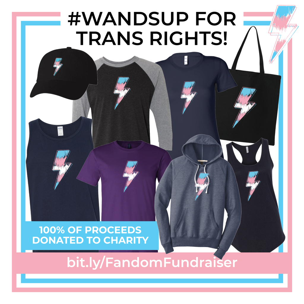 MuggleNet's tweet photo. The #HarryPotter fandom is celebrating July 31 the best way it knows how - by coming together to create positive change from within our platforms. We are very excited to share and be a part of this community fundraiser! #WandsUp for transgender rights! https://t.co/TSLXZluLl0 https://t.co/uNpYjl5hk9