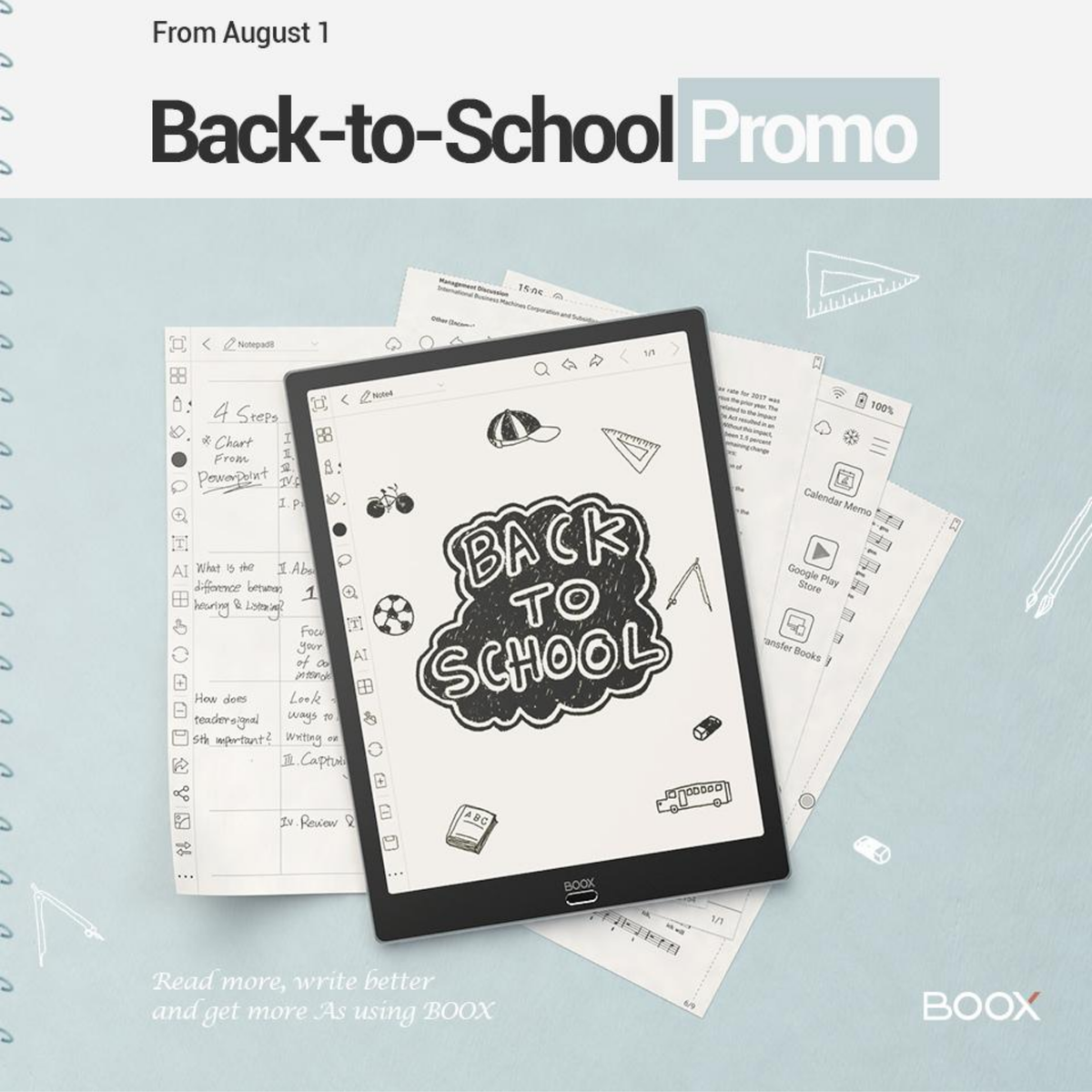OnyxBoox's tweet photo. BOOX #BacktoSchoolDeal starts now! Save US$80 on Max3 and US$30 on Note2. Shop at https://t.co/Kvs5zUeqBa and select your Amazon store here at https://t.co/uvta6XetOi.
Do not miss this great chance! You will also get free accessories on your purchases.
#BacktoSchoolShopping https://t.co/RhsYESAaFB