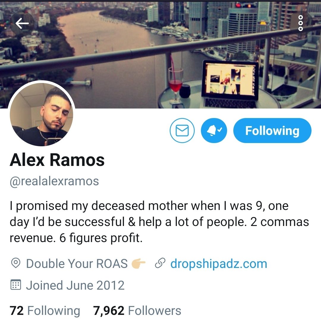   @realalexramosFollowed Alex from the VERY beginning.. WHY? I'm getting into ecom,& his tweets ALWAYS caught my eye & inspired me to START,check out his new company:  http://dropshipadz.com&nbsp;Much love & thanks to you & your story Brother!..