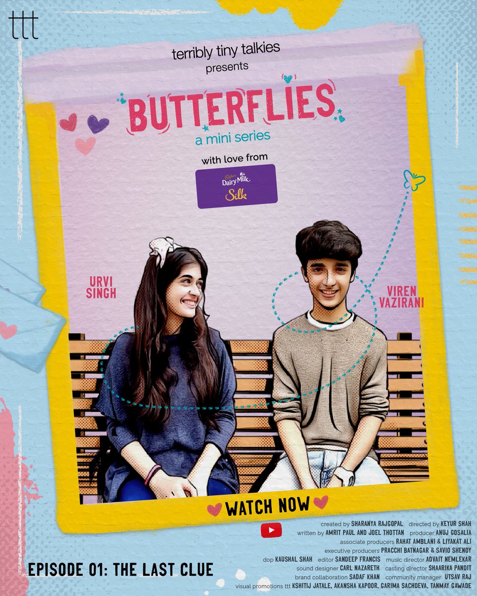 CinemaRareIN's tweet photo. The first mini series from @terriblytiny - #Butterflies E1 by #KeyurShah, feat. #UrviSingh and #VirenVazirani, out now on @YouTubeIndia.
Link: https://t.co/X7n6plFr2V
@gosaliaanuj @Sharaanya @AdvaitNemlekar https://t.co/eI5gsEZjT1
