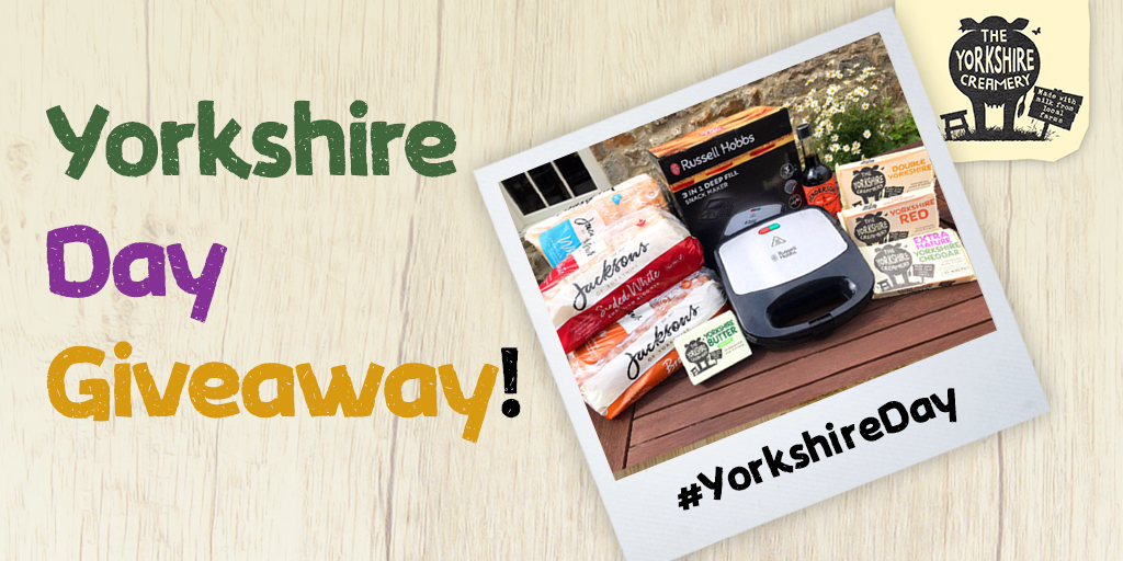 YorksCreamery's tweet photo. Happy #YorkshireDay! WIN this Ultimate Yorkshire Toastie bundle! We teamed up with our top toastie pals @RussellHobbsUK, @JacksonsBread and @HendoRelish to - so, to enter, we're asking you to TAG your toastie pal! Don't forget to LIKE &amp; SHARE! Comp closes Sat 8th Aug🥳🧀🤞🎁👌 https://t.co/1yTaaHCwKS