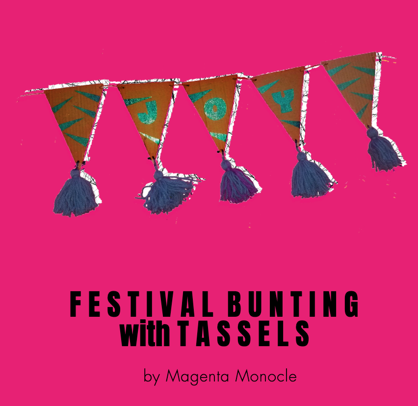 #MakeYourOwn #Festival #Bunting with Tassels by Magenta Monocle.
Looking for something FUN, FREE and CREATIVE to do this weekend? Look no further ..... Gather your materials and get ready to make! 
Join in our online festival!Available now on our website: makemyday.org.uk