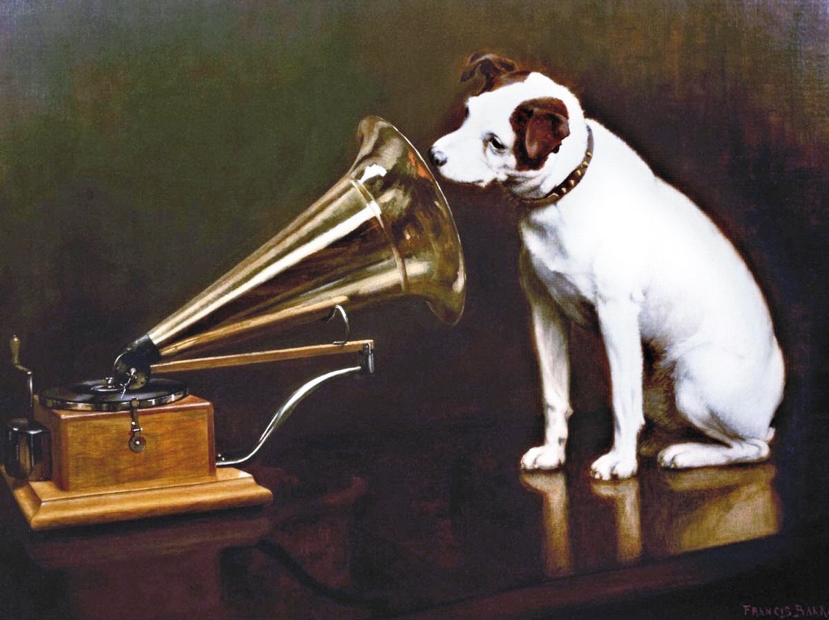 MikeBakerMedia's tweet photo. Today was 🍒 + 🔪 = 🙁 for Bert. 

Here’s his take on the famous #HisMastersVoice painting. 

#PoorBert https://t.co/euh5ODiJg1