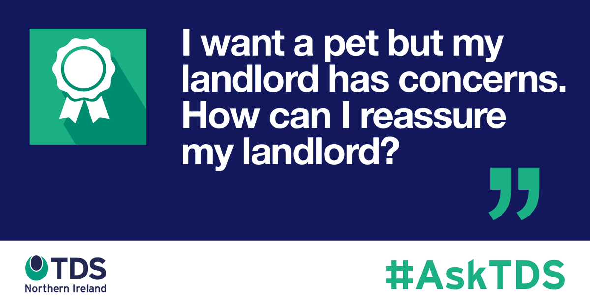 TDSNI's tweet photo. In this week’s #AskTDS, one tenant asks how they can reassure their landlord that keeping a pet in their rented property is a good idea. Find out more here: https://t.co/SLByIpKl8A https://t.co/XTz0XI6q9l