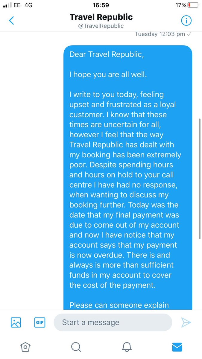 Georgiou3Maria's tweet photo. @TravelRepublic @TravelRepublic, see thread of some corespondent of calls and queries over the last month, with no reply. https://t.co/yd0ypw2LxC