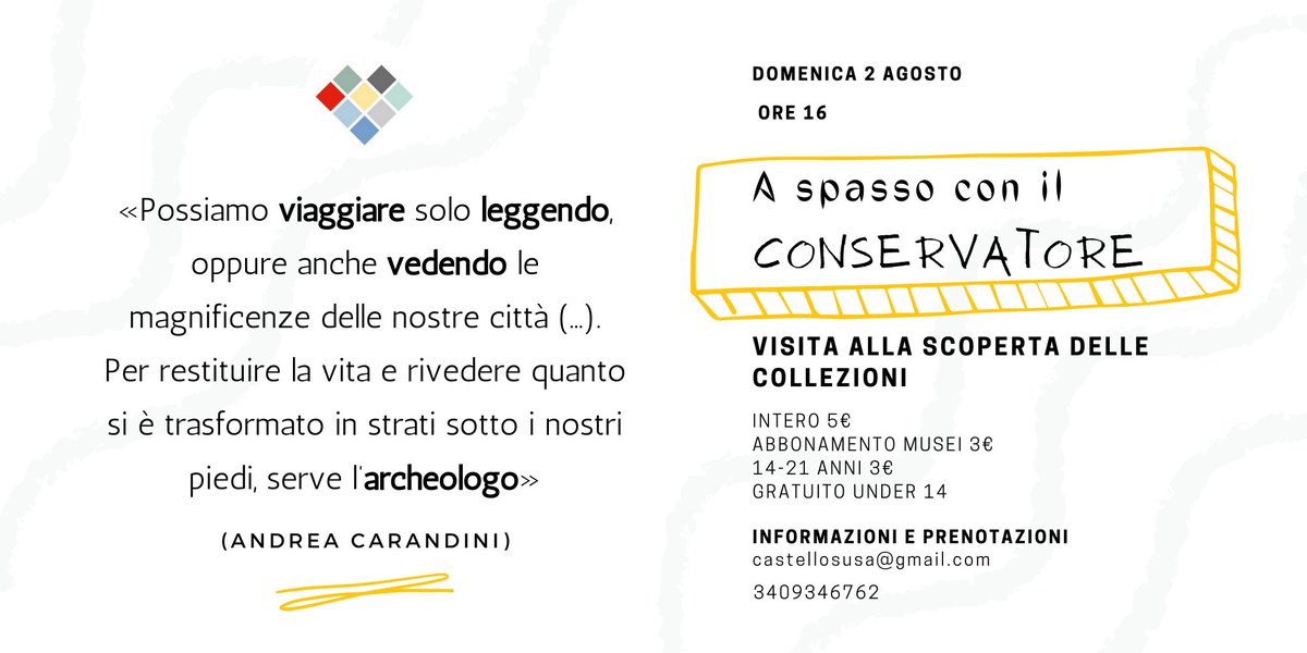 castellosusa's tweet photo. 🏰 #UnCastelloDiEventi continua! Domenica 2 agosto visita speciale in compagnia del conservatore delle collezioni del #MuseoCivicoSusa.
🧐 Siete pronti a scoprire tutti i segreti del #CastelloDiAdelaide? https://t.co/KnJppz283e