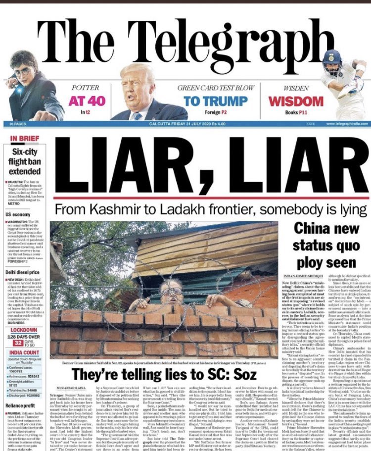 sitaramlamba's tweet photo. Did you Lie , PM ?

1. Doklam 
2. Galwan- Ladakh 
3. Kashmir - Unconstitutional Arrest of INC Leaders 

LIAR , LIAR https://t.co/Xq64iV2CEr