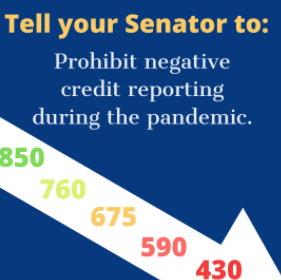 Through no fault of their own, millions of people have lost jobs or income due to COVID-19, and many aren't able to pay their bills. The US Senate should stop negative credit reporting during the pandemic and #ProtectConsumers. bit.ly/2Pc9Wqf