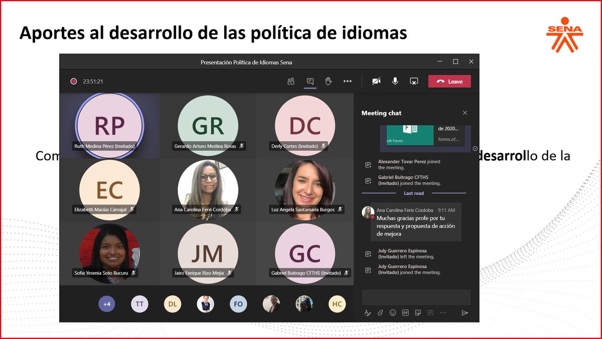 English_CFTHS's tweet photo. Revisando los procesos formativos y proyección estratégica dentro del @SenaSaludDC1 por medio del Comité de Centro para la Política de Idiomas SENA. Presentación del balance y construcción del análisis cualitativo. @gamedinar @AnaFeris1 @lusanbur @rukamedina @SENADttoCapital https://t.co/tLFNPsnEzl