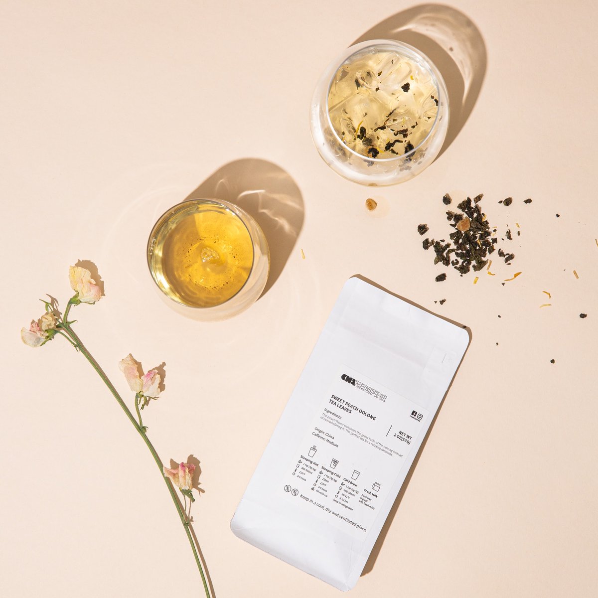 Our Sweet Peach Oolong tea is a swirl of floral and fruity reminding those who enjoy of a delicious slice of peach. Enjoy that soothing aroma that lingers long after you drink!🍑 ｜ #charedefine
