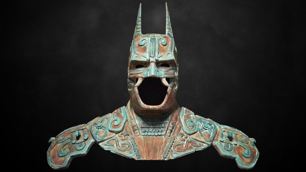 NickHintonn's tweet photo. Myths are no longer communicated through carvings on stone walls. Instead, we watch them on screens. Long before Batman, there was a Mayan god known as Camazotz, a name meaning death bat. https://t.co/k4x5UwHsWw