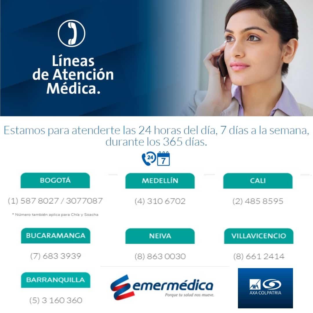 Apreciado usuario comunícate con nosotros a través de nuestras líneas de atención médica en todo el País.
