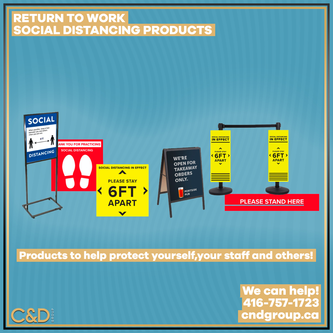 the_cnd_group's tweet photo. Essential Social Distancing Signs and Health &amp; Safety Supplies for Retail, Restaurant, and Commercial Businesses!

Contact us today!
416 757 1723
https://t.co/fM1lYHYWtT https://t.co/pw31iW2Dmt