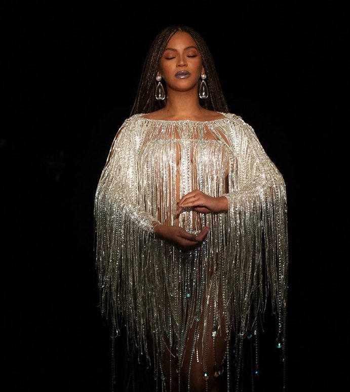 Beyoncé in custom Tanaya Henry