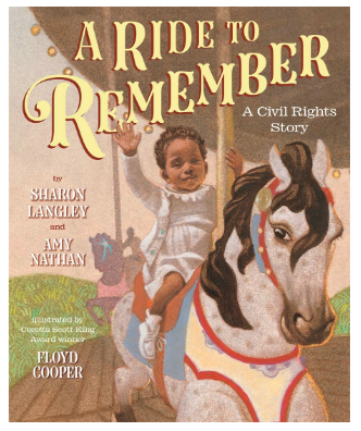 mrsknotek's tweet photo. "But no matter their colors, the horses all go the same speed. Everyone is equal when you ride a carousel." @sharonelangley takes readers on a ride through an inspiring true story of how a community came together to make a change. #112leads #wndb https://t.co/AcgnOPCjWU