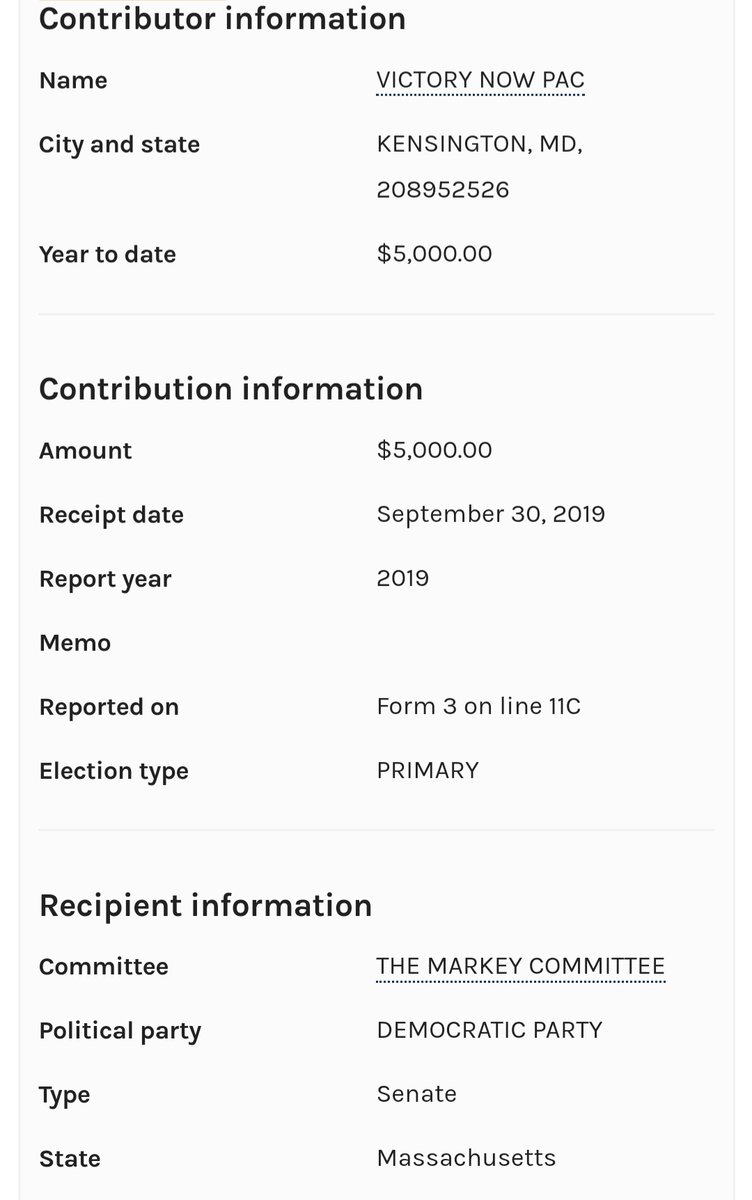 Markey has recieved donations from VICTORY NOW and PRAIRIE PACDonors include:—Honeywell—Northrop Grumman—UnitedHealth—General Dyamics—Boeing—Comcast—Raytheon—Lockheed Martin