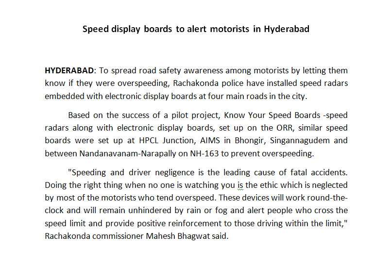 MalkajgiriCop's tweet photo. Today #CP_Rachakonda Sri #Mahesh_Bhagwat_IPS inaugurated four #KnowYourSpeed digital boards and two #PublicAddressingSystems in #Rachakonda limits
#RoadSafety #SpeedKills #DriveSafe
@TelanganaDGP @TelanganaCOPs @cyberabadpolice @HYDTP @NHAI_Official https://t.co/LQ5ySj09I2