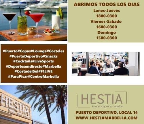 POR FIN... DE SEMANA

Hoy y manana abrimos a las 1600 horas, domingo a las 1500 horas! La cocina esta abierta!

#DeportesenDirecto #LiveSports
01-08, 1830h | ARSENAL - CHELSEA (FA Cup Final)
02-08, 1610h | FORMULE 1 - GP Silverstone

#Marbella #PuertoDeportivo #MaxVerstappen #F1