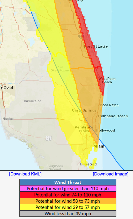 “ @NWSMiami provides an excellent graphic on their tropical webpage (link below) which graphically shows you the 'reasonable worst-case scenario' for our area. I’m including a pic of this graphic here.”  https://www.weather.gov/srh/tropical?office=mfl# 3/