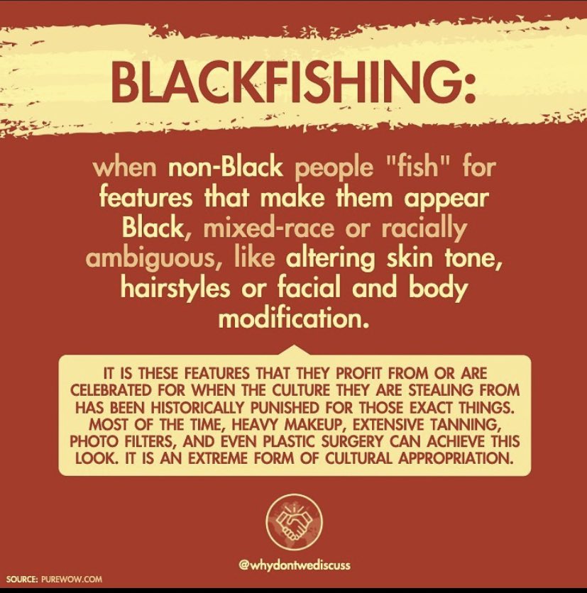 a short thread to help you understand what blackfishing is and why it’s not okay.