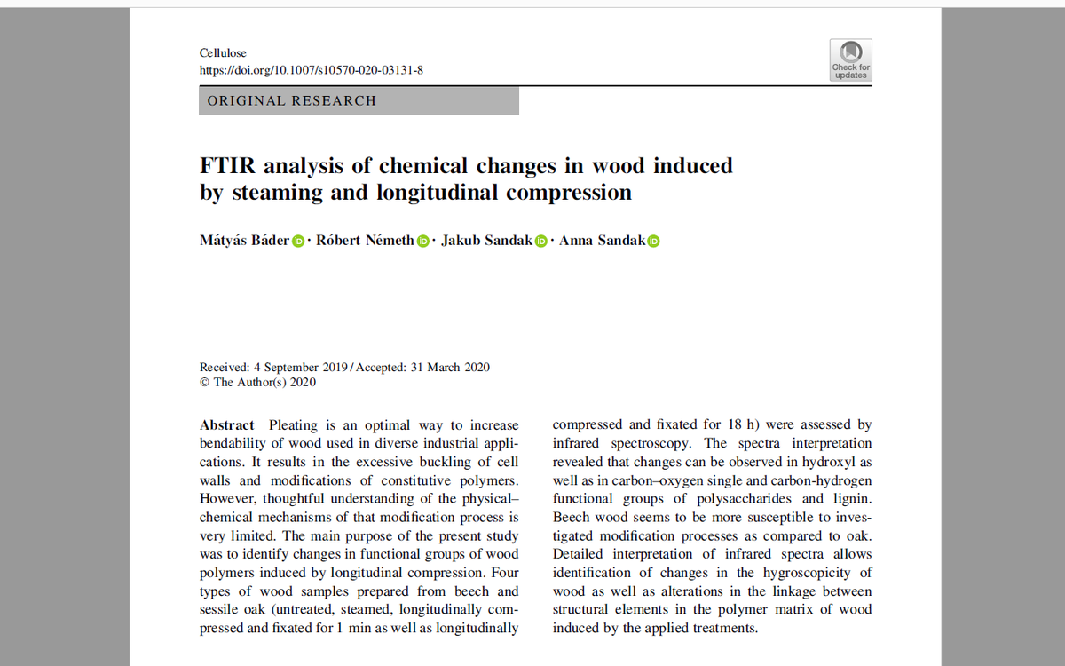 InnoRenewCoE's tweet photo. 🔎 #OpenAccess journal article from #InnoRenew researchers

"#FTIR analysis of chemical changes in #wood induced by steaming and longitudinal compression"

Download and read for free. ⤵️
https://t.co/7jYsC3kcc8 https://t.co/FqCtAIH0Ar