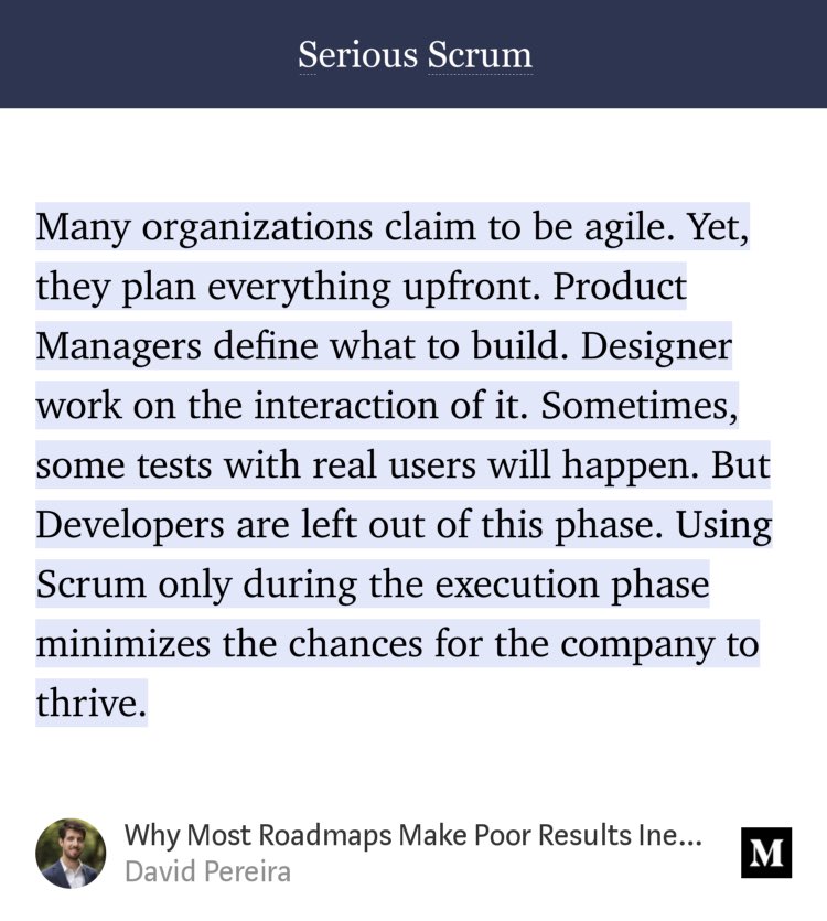 💎“Why Most Roadmaps Make Poor Results Inevitable” by <a href="/davidavpereira/">David Pereira</a>
link.medium.com/SAz5UHREz8