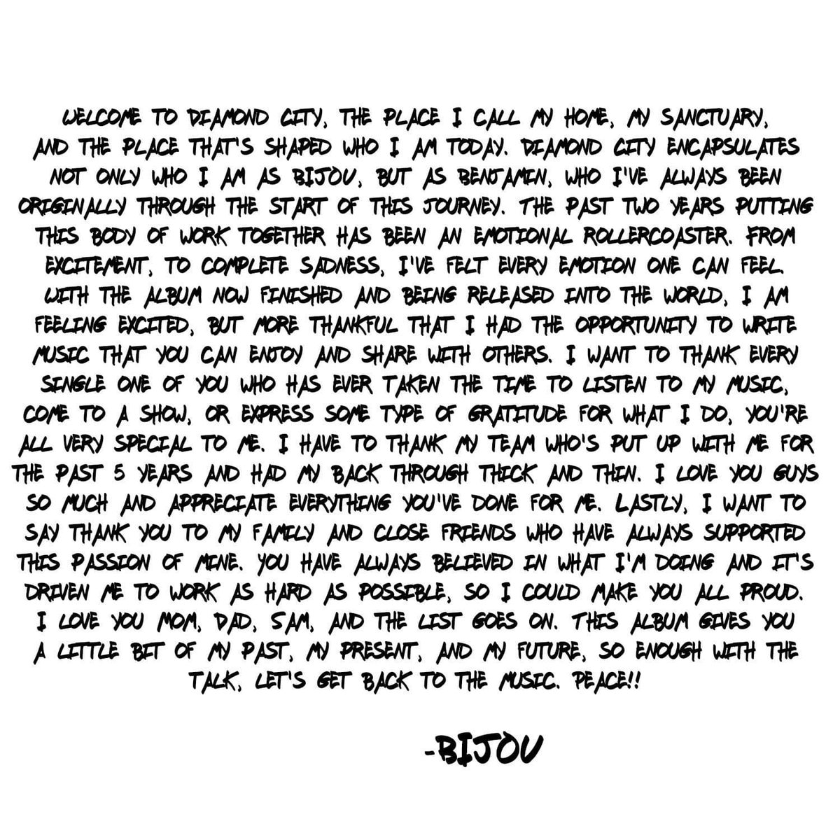 Today is a special day. In the 2 ½ years it took creating this album there were moments that I thought we’d never get to this point. Diamond City tells you my story, It’s a body of work that makes me feel vulnerable, but proud. 💎

Diamond City is OUT NOW!
biglink.to/diamondcity