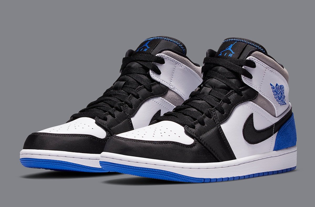 air jordan 1 mid blue white black