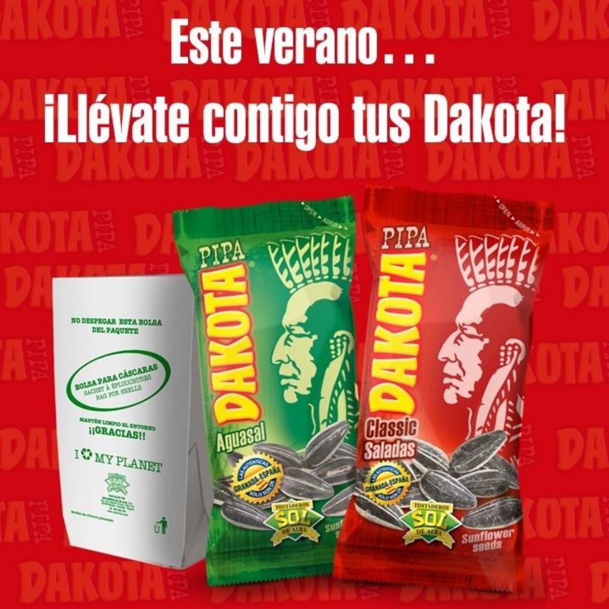 Con la bolsa para cáscaras 👉🏻 es mucho más fácil cuidar de nuestro entorno. 😉 ¡Así puedes llevarte contigo tus Pipas Dakota vayas donde vayas! 😋 #PipasDakota