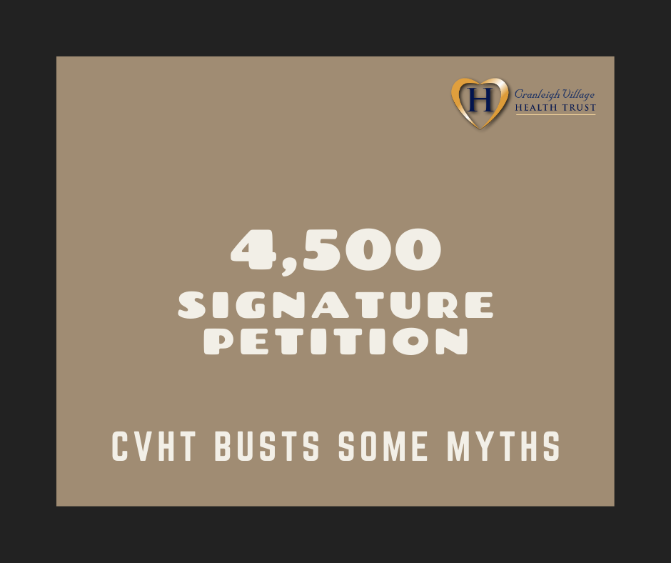 CranleighHealth's tweet photo. 4,500 signature petition to stop Cranleigh Village Health Trust bringing back community beds? Not quite. The real story is quite different to what some will have you believe. Visit our virtual exhibition at https://t.co/zTAgNPD2b0 to learn more. https://t.co/pPDc8IGg59