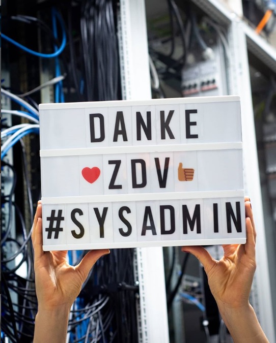 Ein herzlichen Dankeschön an das Rechenzentrum der #UniMainz, unser <a href="/jguzdv/">ZDV</a>, für die tägliche Unterstützung - in den letzten Wochen und Monaten insbesondere in den Bereichen #digitalstudieren &amp; #digitaleLehre &amp; #HomeOffice instagram.com/p/CDTyd_yqZQ9/ #SysAdminDay #Sysadminday2020