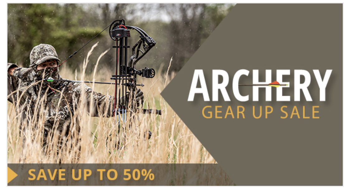 WadeFishsHunts's tweet photo. Going on now the Archery Gear up sale at Bass Pro Shops and Cabela’s!  Huge savings to get ready for hunting season #bassproshop #cabelas #bowhunting https://t.co/yjzC3gpW1a
